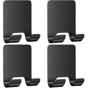 GOTRAYS Shower Razor Holder Set of 4, Multi-Purpose Towel Rack Razor Holder Adhesive Hook No Drilling Stainless Steel for Bathroom, Bedroom, Kitchen, Black GOTRAYS Shower Razor Holder Set of 4, Multi-Purpose Towel Rack Razor Holder Adhesive Hook No Drilling Stainless Steel for Bathroom, Bedroom, Kitchen, Black