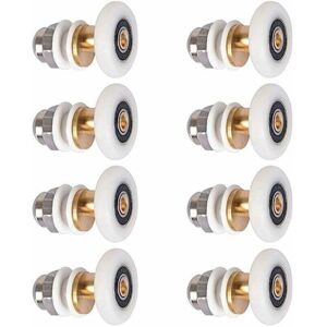 SJQKA Shower screen rollers, sliding door rollers, shower screen pulleys, replacement wheels, wheel diameter 27 mm, 8 pieces SJQKA Shower screen rollers, sliding door rollers, shower screen pulleys, replacement wheels, wheel diameter 27 mm, 8 pieces