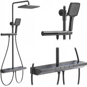 Shower Set Rea Pedro Thermostat Titanium Shower Set Rea Pedro Thermostat Titanium