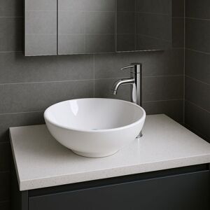 Signature Bella Round Countertop Basin 420mm Wide 0 Tap Hole - White Signature Bella Round Countertop Basin 420mm Wide 0 Tap Hole - White