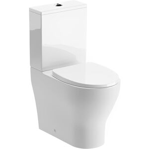Como Rimless Back to Wall Close Coupled Toilet with Push Button Cistern - Soft Close Seat - Signature Como Rimless Back to Wall Close Coupled Toilet with Push Button Cistern - Soft Close Seat - Signature