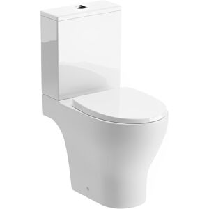Como Rimless Open Back Close Coupled Toilet with Push Button Cistern - Soft Close Seat - Signature Como Rimless Open Back Close Coupled Toilet with Push Button Cistern - Soft Close Seat - Signature