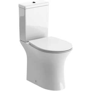 Indus Open Back Close Coupled Rimless Toilet with Push Button Cistern - Soft Close Seat - Signature Indus Open Back Close Coupled Rimless Toilet with Push Button Cistern - Soft Close Seat - Signature