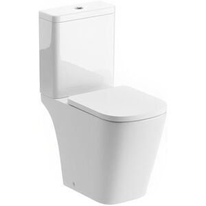 Poseidon Rimless Open Back Close Coupled Toilet with Push Button Cistern - Soft Close Seat - Signature Poseidon Rimless Open Back Close Coupled Toilet with Push Button Cistern - Soft Close Seat - Signature