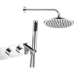 Revive Pack Two Outlet Concealed Shower Valve Dual Handle with Handset + Brass Fixed Head - Chrome - Signature Revive Pack Two Outlet Concealed Shower Valve Dual Handle with Handset + Brass Fixed Head - Chrome - Signature
