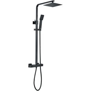 Signature - Square Thermostatic Bar Mixer Shower with Shower Kit and Fixed Head - Matt Black Signature - Square Thermostatic Bar Mixer Shower with Shower Kit and Fixed Head - Matt Black