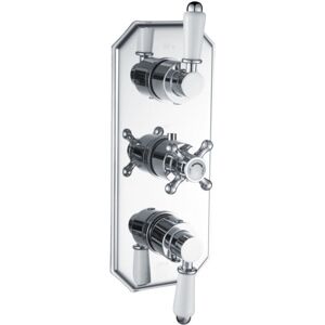 Signature - Traditional Thermostatic 2 Outlet Concealed Shower Valve Triple Handle - Chrome Signature - Traditional Thermostatic 2 Outlet Concealed Shower Valve Triple Handle - Chrome