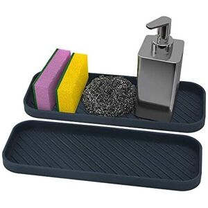 Wddnaot - Silicone Sponge Holder Set of 2 Silicone Sink Organizer Non-Slip Soap Holder Kitchen Organization Tray for Soaps, Sponges, Brushes (Black) Wddnaot - Silicone Sponge Holder Set of 2 Silicone Sink Organizer Non-Slip Soap Holder Kitchen Organization Tray for Soaps, Sponges, Brushes (Black)