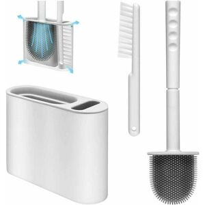 Orchidée - Silicone Toilet Brush, eweima Quick Dry Antibacterial Silicone Toilet Brush, Long Handle Toilet Brush, Wall/Floor Mount, Gray Orchidée - Silicone Toilet Brush, eweima Quick Dry Antibacterial Silicone Toilet Brush, Long Handle Toilet Brush, Wall/Floor Mount, Gray
