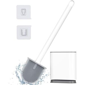 IKODM Silicone Toilet Brush Set - Toilet Brush and Holder, Anti-Drip, Antibacterial, Ventilated Toilet Brush (White) IKODM Silicone Toilet Brush Set - Toilet Brush and Holder, Anti-Drip, Antibacterial, Ventilated Toilet Brush (White)