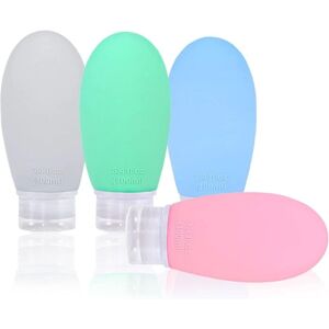 Longziming - Silicone Travel Flask,4Pcs 100ml Leakproof Empty Bottle Container Kit,Refillable Portable Travel Accessories,FDA Approved bpa Free Longziming - Silicone Travel Flask,4Pcs 100ml Leakproof Empty Bottle Container Kit,Refillable Portable Travel Accessories,FDA Approved bpa Free