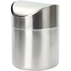 CYSLMUK Silver) Mini Stainless Steel Trash Can with Swing Lid Practical for Office Table Car Bedroom CYSLMUK Silver) Mini Stainless Steel Trash Can with Swing Lid Practical for Office Table Car Bedroom