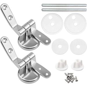 COOCHEER Silver zinc alloy toilet hinges, toilet seat fixing kit, accessories included COOCHEER Silver zinc alloy toilet hinges, toilet seat fixing kit, accessories included