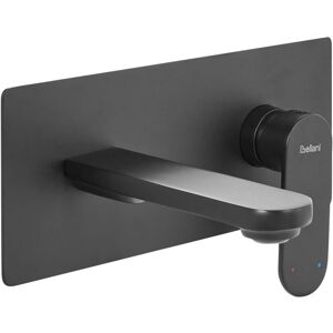Beliani - Single Lever Wall Mounted Basin Brass Mixer Tap Black Chungara Beliani - Single Lever Wall Mounted Basin Brass Mixer Tap Black Chungara