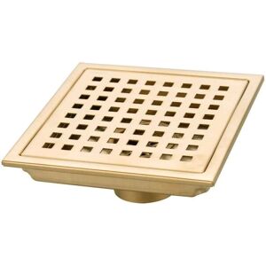 Aougo - Brushed Gold Square Shower Floor Drain, 304 Stainless Steel for Bathroom Kitchen Waste Grate Large Flow Drainer 150MM Aougo - Brushed Gold Square Shower Floor Drain, 304 Stainless Steel for Bathroom Kitchen Waste Grate Large Flow Drainer 150MM
