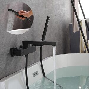 SJQKA Thermostatic Bathtub Faucet, Waterfall Bathtub Mixer Tap with Hand Shower Black Thermostatic Bathtub Faucet All Copper Hot and Cold SJQKA Thermostatic Bathtub Faucet, Waterfall Bathtub Mixer Tap with Hand Shower Black Thermostatic Bathtub Faucet All Copper Hot and Cold