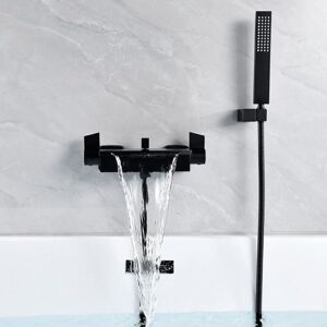 Sjqka - Wall Mounted Waterfall Bathtub Faucet Wall Mounted Waterfall Shower Head Hot and Cold Bathtub Faucet (Black) Sjqka - Wall Mounted Waterfall Bathtub Faucet Wall Mounted Waterfall Shower Head Hot and Cold Bathtub Faucet (Black)