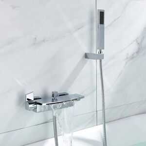 SJQKA Wall Mounted Waterfall Bathtub Mixer Bathtub Faucet Wall Mounted Waterfall Shower Head Hot and Cold Bathtub Faucet (Silver) SJQKA Wall Mounted Waterfall Bathtub Mixer Bathtub Faucet Wall Mounted Waterfall Shower Head Hot and Cold Bathtub Faucet (Silver)