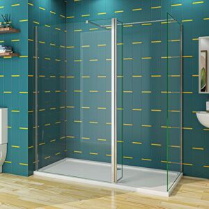 SKY - 760x760x1900mm Walk in Shower Enclosure Wet Room Two EasyClean Glass with Flipper Panel SKY - 760x760x1900mm Walk in Shower Enclosure Wet Room Two EasyClean Glass with Flipper Panel