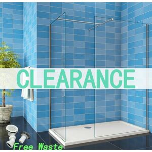 Bathroom 800mm + 760mm Walk in Shower enclosure two Wet Room 8mm shower screen EasyClean nano Glass 1900mm height - SKY Bathroom 800mm + 760mm Walk in Shower enclosure two Wet Room 8mm shower screen EasyClean nano Glass 1900mm height - SKY