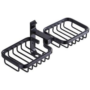 GOTRAYS Soap Dish, Double Bar Soap Dish, Self-Adhesive Shower Soap Holder Bathroom Soap Dish, Aerospace Aluminum Soap Sponge Holder (Black) GOTRAYS Soap Dish, Double Bar Soap Dish, Self-Adhesive Shower Soap Holder Bathroom Soap Dish, Aerospace Aluminum Soap Sponge Holder (Black)