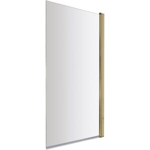 Balterley - Square 6mm Toughened Safety Glass Hinged Bath Screen - Brushed Brass Balterley - Square 6mm Toughened Safety Glass Hinged Bath Screen - Brushed Brass
