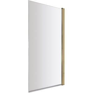 Balterley - Square 6mm Toughened Safety Glass Hinged Bath Screen - Brushed Brass Balterley - Square 6mm Toughened Safety Glass Hinged Bath Screen - Brushed Brass