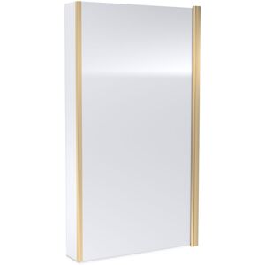Balterley - Contemporary 6mm Toughened Safety Glass Square Hinged Bath Screen with Fixed Return - 1430 x 795 x 24mm - Brushed Brass Balterley - Contemporary 6mm Toughened Safety Glass Square Hinged Bath Screen with Fixed Return - 1430 x 795 x 24mm - Brushed Brass