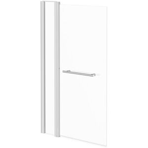 Nuie - Polished Chrome 985mm Extended Square Corner Bath Shower Screen with Towel Rail Nuie - Polished Chrome 985mm Extended Square Corner Bath Shower Screen with Towel Rail