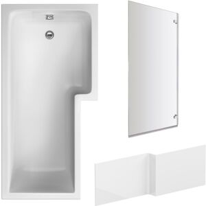 Balterley - l Shape Bathtub, Front Panel with Bath Screen - Chrome Profile Balterley - l Shape Bathtub, Front Panel with Bath Screen - Chrome Profile