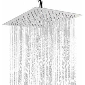 HOOPZI Square Shower Head Anti-Lime 304 Stainless Steel Ultra-Thin High Pressure Shower Head Adjustable Rain Shower Head for Bathroom, 10 Inch HOOPZI Square Shower Head Anti-Lime 304 Stainless Steel Ultra-Thin High Pressure Shower Head Adjustable Rain Shower Head for Bathroom, 10 Inch