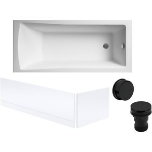 Balterley - Square Single Ended Bath, Front and End Panels and Black Waste - 1700 x 700mm Balterley - Square Single Ended Bath, Front and End Panels and Black Waste - 1700 x 700mm