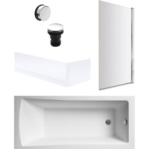 Balterley - Square Single Ended Bath, Square Screen, Panels and Chrome Waste - 1700 x 700mm Balterley - Square Single Ended Bath, Square Screen, Panels and Chrome Waste - 1700 x 700mm