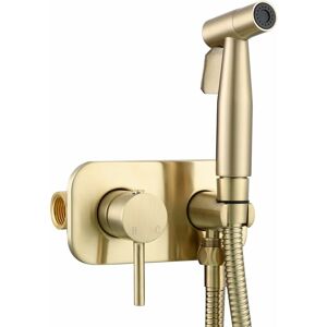 Mumu - Stainless Steel Hand Shower Toilet Portable Bidet Set Hot and Cold Water Shower Hose Bidet Toilet Complete Set Brushed Gold WS024J2F2 Mumu - Stainless Steel Hand Shower Toilet Portable Bidet Set Hot and Cold Water Shower Hose Bidet Toilet Complete Set Brushed Gold WS024J2F2