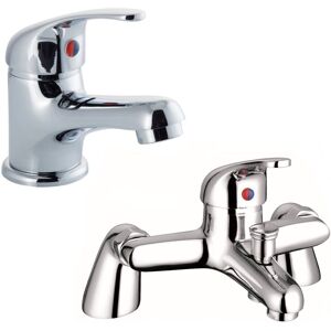 Balterley - Standard Mono Basin Mixer Tap and Bath Shower Mixer Tap with Kit Set - Chrome Balterley - Standard Mono Basin Mixer Tap and Bath Shower Mixer Tap with Kit Set - Chrome