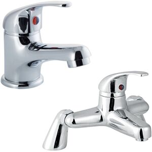 Balterley - Standard Mono Basin Mixer Tap and Bath Filler Tap Set - Chrome Balterley - Standard Mono Basin Mixer Tap and Bath Filler Tap Set - Chrome
