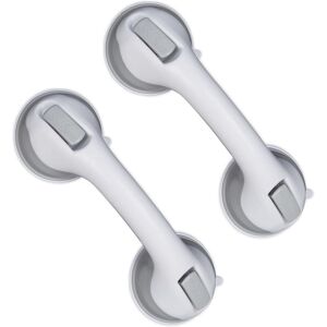 WOIYIC Suction Cup Grab Bar, Set of 2, Shower & Bath Grab Bar, 25 kg, for Elderly People, Wall Mounted, White/Grey WOIYIC Suction Cup Grab Bar, Set of 2, Shower & Bath Grab Bar, 25 kg, for Elderly People, Wall Mounted, White/Grey