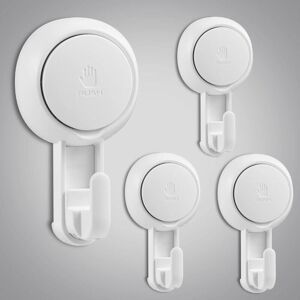 MUMU Suction Cup Hooks Set, 4 Pcs Plastic Wall Mounted Hooks, 5kg Load Capacity Bathroom Strong Suction Cup Hook Holder for Bags, Towel, Robe, Dressing MUMU Suction Cup Hooks Set, 4 Pcs Plastic Wall Mounted Hooks, 5kg Load Capacity Bathroom Strong Suction Cup Hook Holder for Bags, Towel, Robe, Dressing