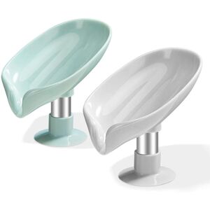 WOIYIC Suction Cup Soap Dish Set of 2 - Shower Soap Holder - Kitchen Sink Sponge Holder - Soap Dishes with Drain WOIYIC Suction Cup Soap Dish Set of 2 - Shower Soap Holder - Kitchen Sink Sponge Holder - Soap Dishes with Drain