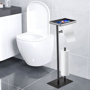 Supernic Toilet Roll Holder Free Standing,Black Toilet Paper Holder Stand with Top Storage Shelf, Floor Toilet Roll Dispenser Storages 4 Reserve Rolls Supernic Toilet Roll Holder Free Standing,Black Toilet Paper Holder Stand with Top Storage Shelf, Floor Toilet Roll Dispenser Storages 4 Reserve Rolls