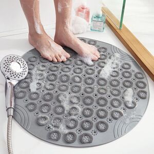 AOUGO Pvc Non-Slip Mat for Bathroom Shower, 55cm Round Anti-Slip Mat for Bathroom, Quick-Drying Hydrophobic Suction Cup Floor Mat for Bathroom (Grey) AOUGO Pvc Non-Slip Mat for Bathroom Shower, 55cm Round Anti-Slip Mat for Bathroom, Quick-Drying Hydrophobic Suction Cup Floor Mat for Bathroom (Grey)