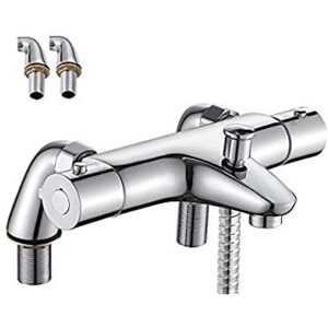 Tonchean - Thermostatic Bath Mixer, Thermostatic Bath Shower Faucet with Safety Button at 38°C, Thermostatic Shower Faucets for Bathtub, Brass, Tonchean - Thermostatic Bath Mixer, Thermostatic Bath Shower Faucet with Safety Button at 38°C, Thermostatic Shower Faucets for Bathtub, Brass,