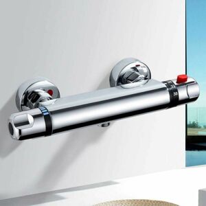 Dewdat - Thermostatic shower mixer, Anti-scalding with 38° safety button Thermostatic shower mixer, Thermostatic shower mixer in chromed brass Dewdat - Thermostatic shower mixer, Anti-scalding with 38° safety button Thermostatic shower mixer, Thermostatic shower mixer in chromed brass