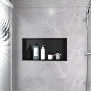 T&K Recessed Shower Niche Stainless Steel Shower Storage 61x30.5cm Black T&K Recessed Shower Niche Stainless Steel Shower Storage 61x30.5cm Black