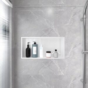 T&K Recessed Shower Niche Stainless Steel Shower Storage 61x30.5cm White T&K Recessed Shower Niche Stainless Steel Shower Storage 61x30.5cm White