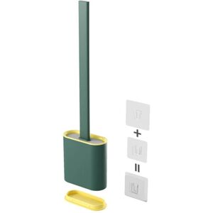 Tonchean - Toilet Brush, Silicone Toilet Brush for Deep Cleaning with Non-Slip Plastic Handle, Wall-Mounted Toilet Brush for Bathroom Toilet-Green Tonchean - Toilet Brush, Silicone Toilet Brush for Deep Cleaning with Non-Slip Plastic Handle, Wall-Mounted Toilet Brush for Bathroom Toilet-Green