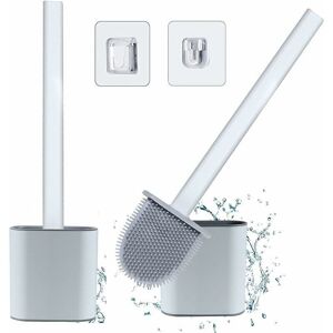 ALWAYSH Toilet Brush with Spell (2 Pack) - Silicone Toilet Brush with Long Non-Slip Plastic Handle and Quick Dry Spell Kit (Floor/Wall), Bathroom Brush with ALWAYSH Toilet Brush with Spell (2 Pack) - Silicone Toilet Brush with Long Non-Slip Plastic Handle and Quick Dry Spell Kit (Floor/Wall), Bathroom Brush with