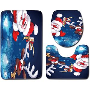 Tonchean - Toilet Mat Contour Rug Set of 3 Non-Slip Bathroom Mats with Santa Claus Print - Super Water Absorption Soft Bath Mat for Bathroom, Tonchean - Toilet Mat Contour Rug Set of 3 Non-Slip Bathroom Mats with Santa Claus Print - Super Water Absorption Soft Bath Mat for Bathroom,