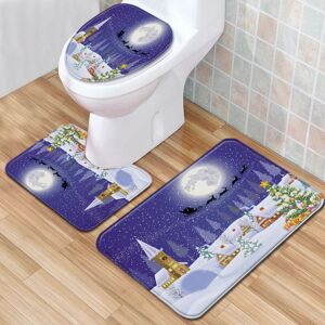 Tonchean - Toilet Mat Contour Rug Set of 3 Non-Slip Bathroom Mats with Santa Claus Print - Super Water Absorption Soft Bath Mat for Bathroom, Tonchean - Toilet Mat Contour Rug Set of 3 Non-Slip Bathroom Mats with Santa Claus Print - Super Water Absorption Soft Bath Mat for Bathroom,