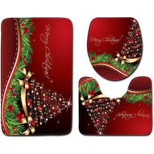Tonchean - Toilet Mat Contour Rug Set of 3 Non-Slip Bathroom Mats with Santa Claus Print - Super Water Absorption Soft Bath Mat for Bathroom, Tonchean - Toilet Mat Contour Rug Set of 3 Non-Slip Bathroom Mats with Santa Claus Print - Super Water Absorption Soft Bath Mat for Bathroom,